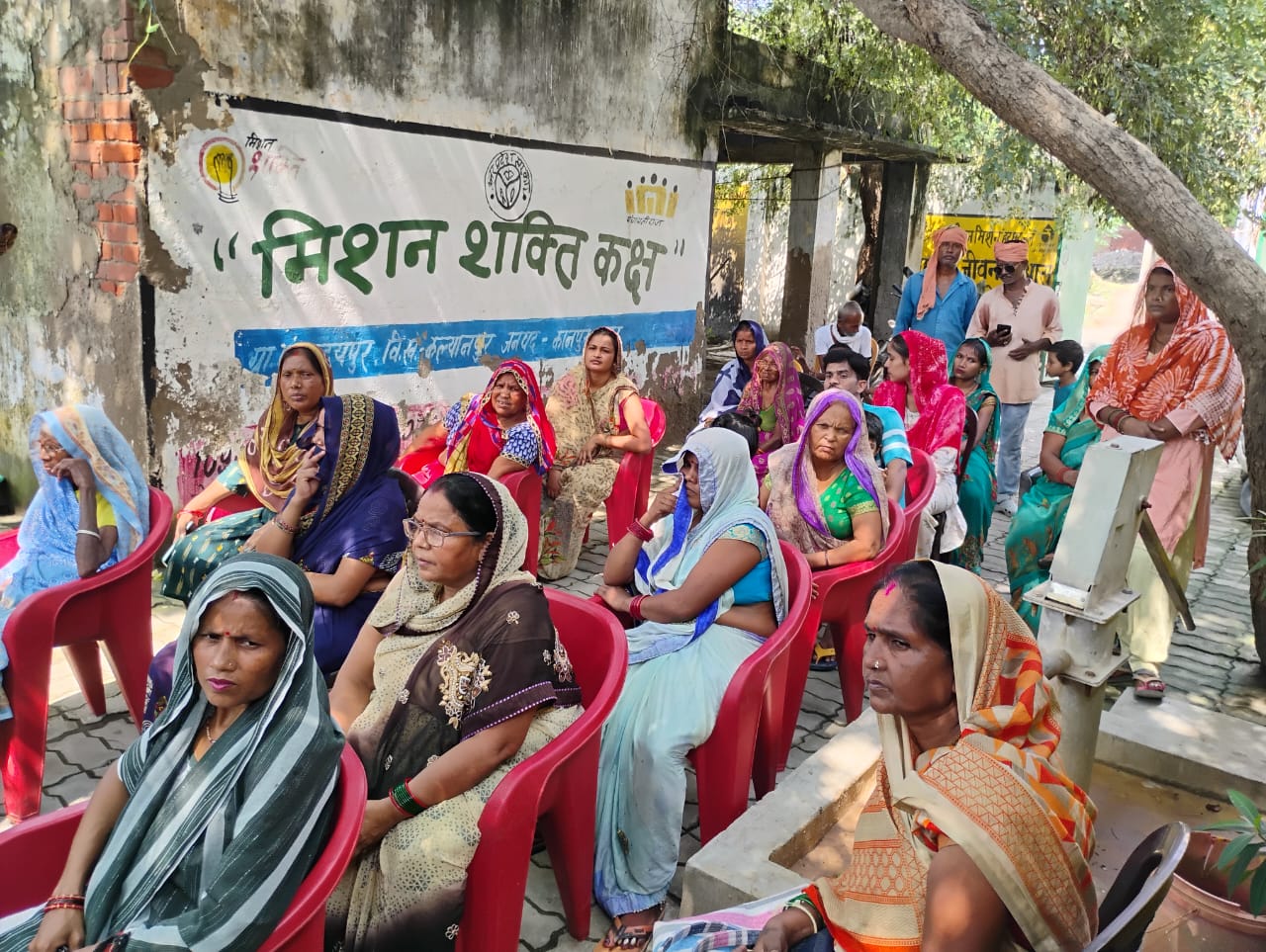 NSS students attending Gram Sabha