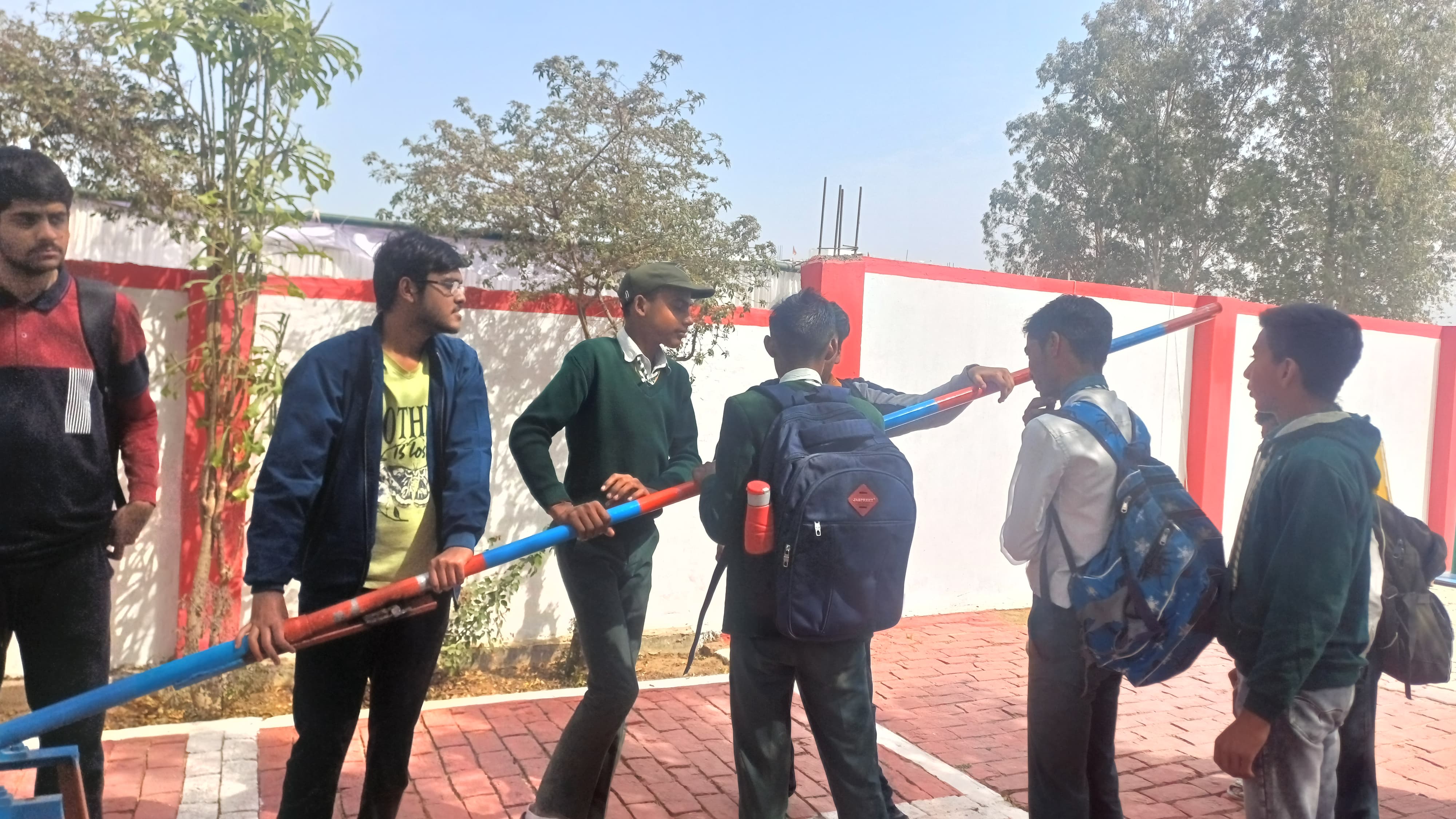 Volunteers and students at Vigyan Mela