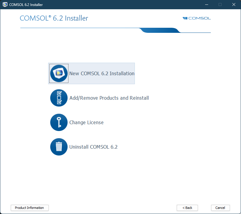 New COMSOL 6.2 Installation